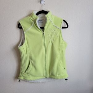 Wilson Fleecy Bright Green Fleece Vest W Embroidered Accent Ladies Medium